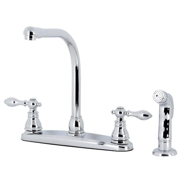American Classic Centerset Kitchen Faucet W/Side Sprayer, Chrm